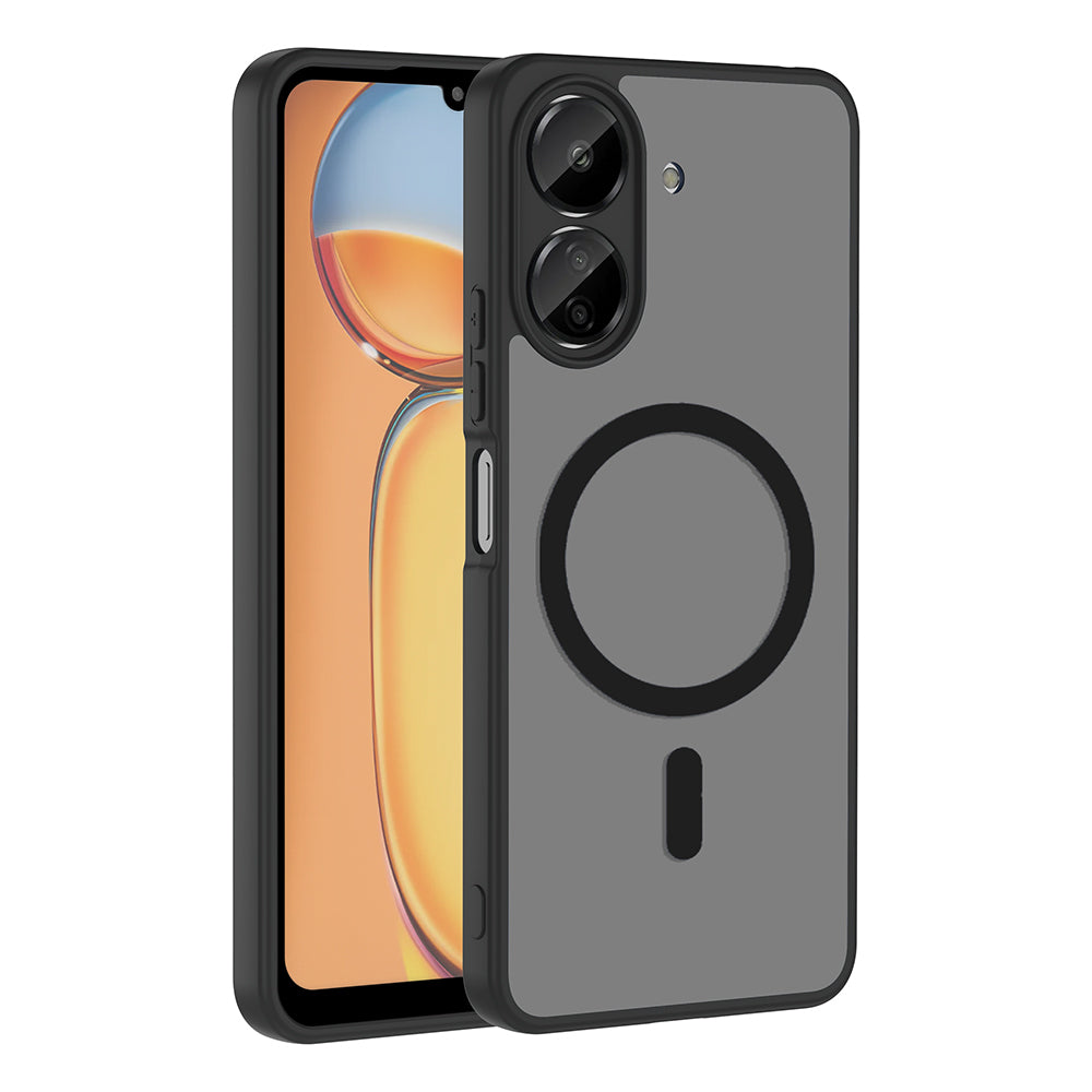 Xiaomi Poco C65 Kılıf M-safe Şarj Özellikli Zore Babet Kapak Siyah