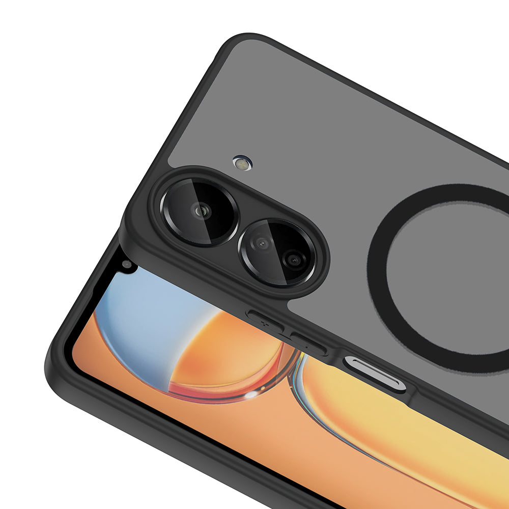 Xiaomi Poco C65 Kılıf M-safe Şarj Özellikli Zore Babet Kapak Siyah