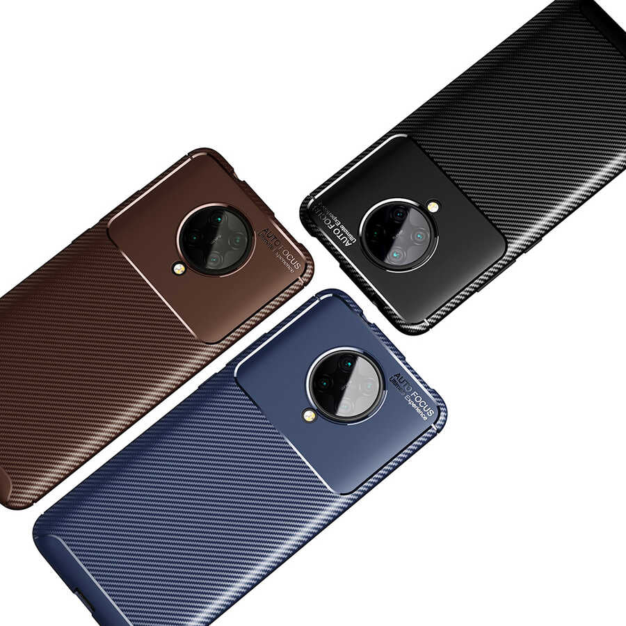 Xiaomi Poco F2 Pro Kılıf Zore Negro Silikon Kapak Kahverengi