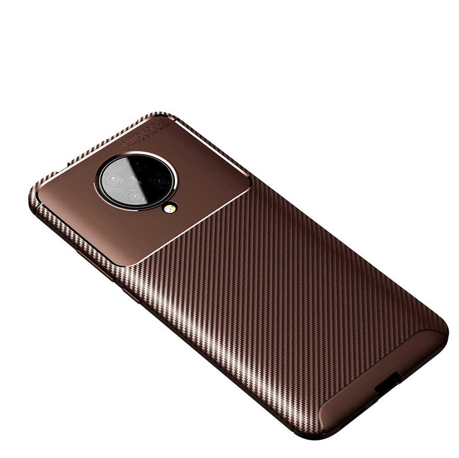 Xiaomi Poco F2 Pro Kılıf Zore Negro Silikon Kapak Kahverengi