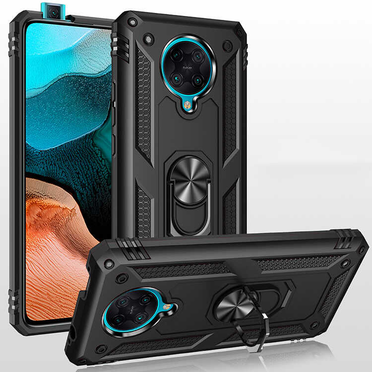Xiaomi Poco F2 Pro Kılıf Zore Vega Kapak Siyah