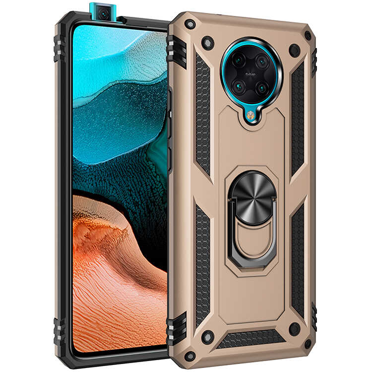 Xiaomi Poco F2 Pro Kılıf Zore Vega Kapak Gold