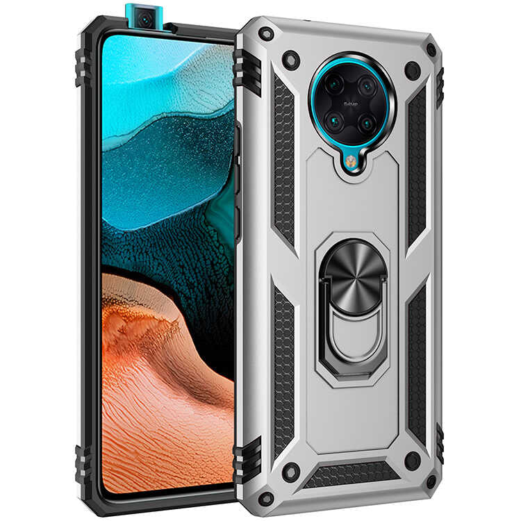Xiaomi Poco F2 Pro Kılıf Zore Vega Kapak Gri