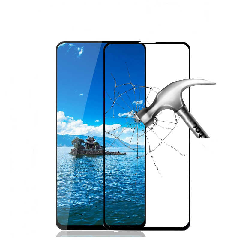 Xiaomi Poco F2 Pro Zore Kenarları Kırılmaya Dayanıklı Cam Ekran Koruyucu Siyah