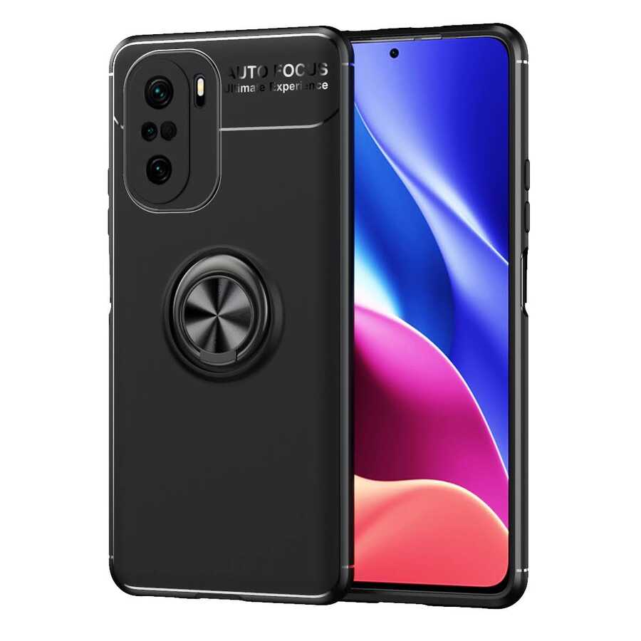 Xiaomi Poco F3 Kılıf Zore Ravel Silikon Kapak Siyah