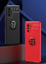 Xiaomi Poco F3 Kılıf Zore Ravel Silikon Kapak Siyah-Kırmızı