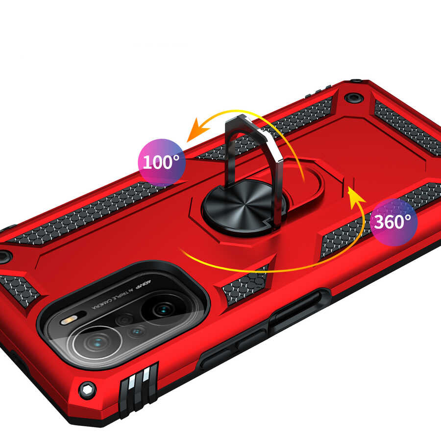 Xiaomi Poco F3 Kılıf Zore Vega Kapak Kırmızı