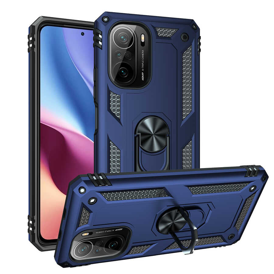 Xiaomi Poco F3 Kılıf Zore Vega Kapak Mavi