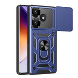 Xiaomi Poco F6 Kılıf Magnetik Standlı Kamera Korumalı Zore Sürgülü Vega Kapak Siyah