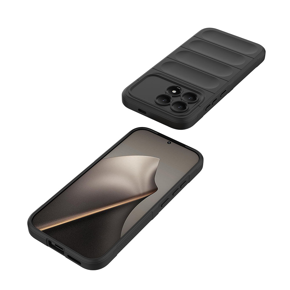 Xiaomi Poco F8 Pro Kılıf Esnek TPU Oyuklu Arka Yüzey Tasarımlı Zore Etnik Silikon Kapak Siyah