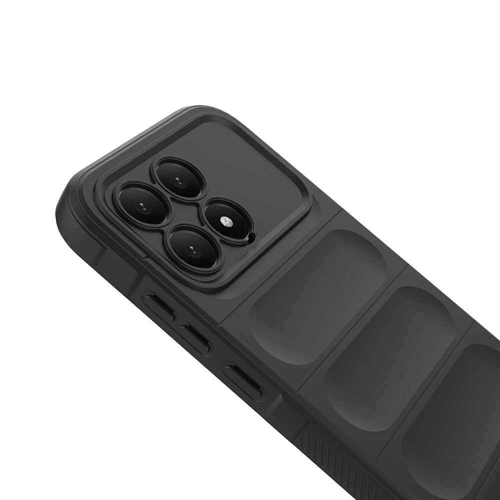 Xiaomi Poco F8 Pro Kılıf Esnek TPU Oyuklu Arka Yüzey Tasarımlı Zore Etnik Silikon Kapak Siyah
