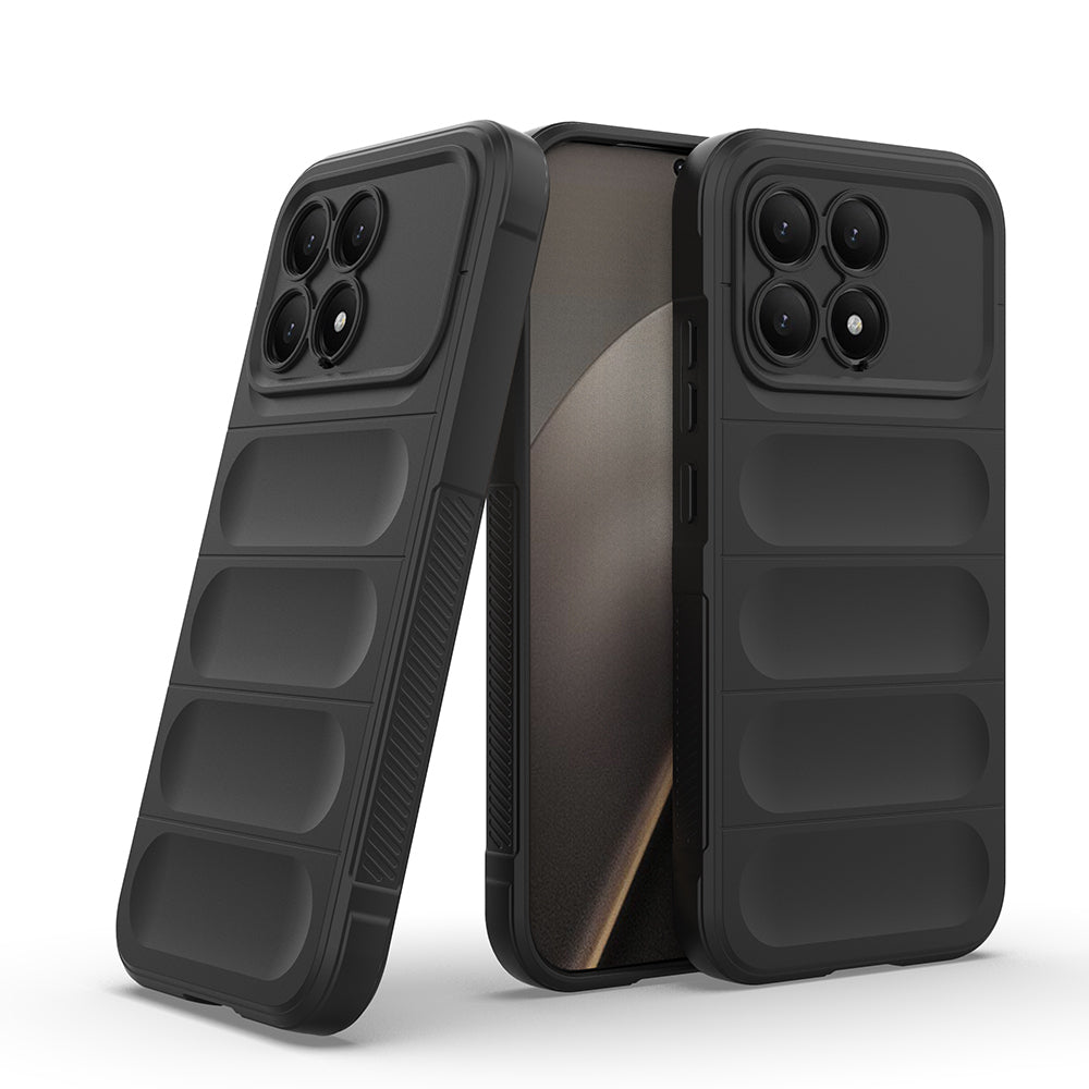 Xiaomi Poco F8 Pro Kılıf Esnek TPU Oyuklu Arka Yüzey Tasarımlı Zore Etnik Silikon Kapak Lacivert
