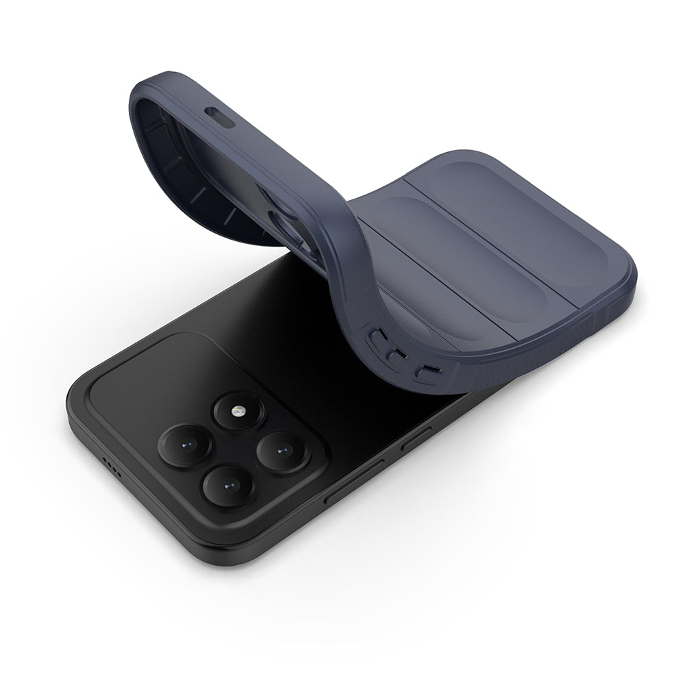Xiaomi Poco F8 Pro Kılıf Esnek TPU Oyuklu Arka Yüzey Tasarımlı Zore Etnik Silikon Kapak Lacivert