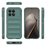 Xiaomi Poco F8 Pro Kılıf Esnek TPU Oyuklu Arka Yüzey Tasarımlı Zore Etnik Silikon Kapak Koyu Yeşil