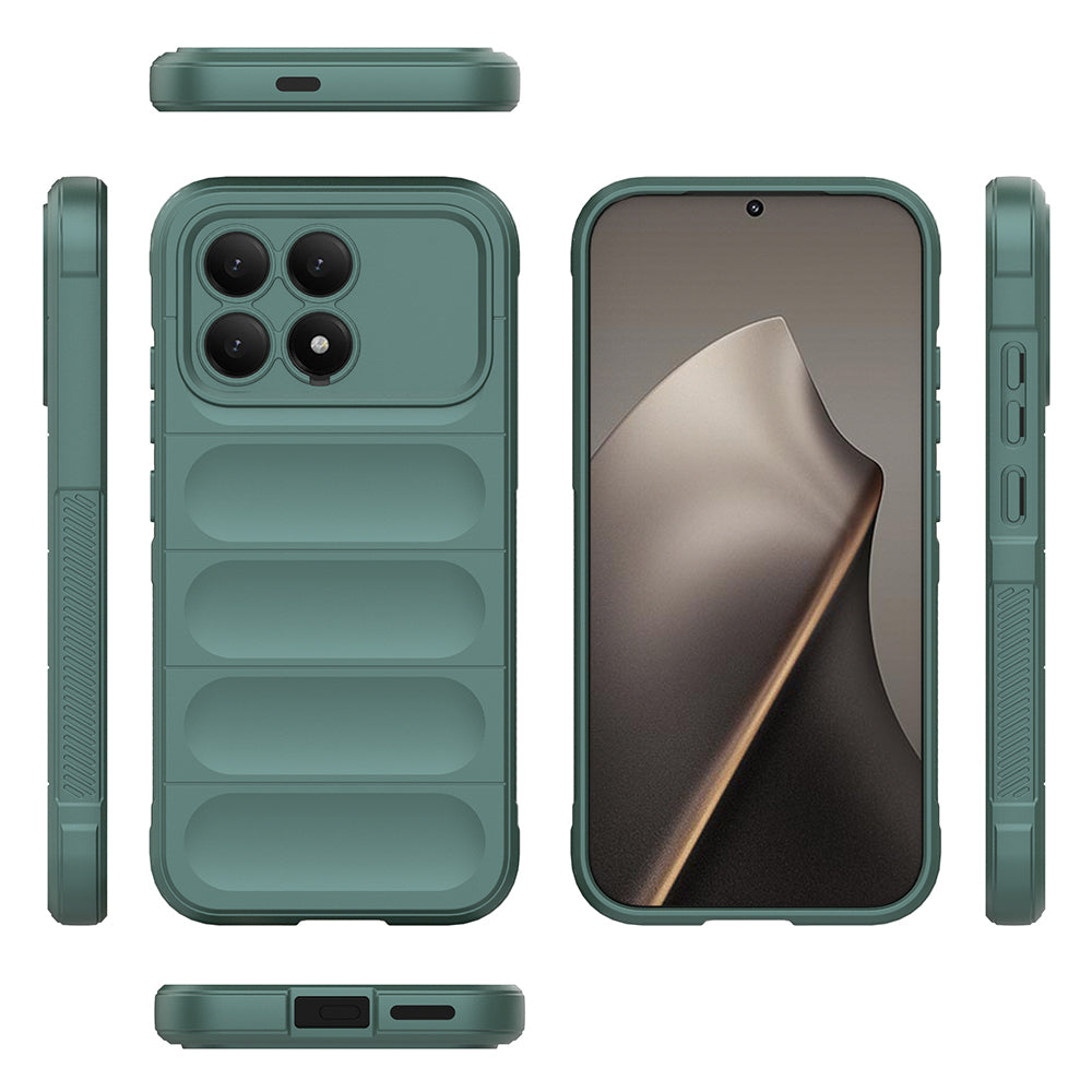 Xiaomi Poco F8 Pro Kılıf Esnek TPU Oyuklu Arka Yüzey Tasarımlı Zore Etnik Silikon Kapak Lacivert
