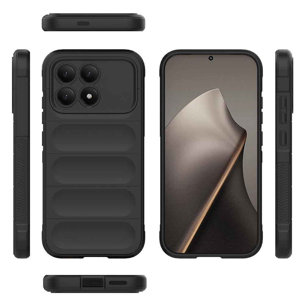 Xiaomi Poco F8 Pro Kılıf Esnek TPU Oyuklu Arka Yüzey Tasarımlı Zore Etnik Silikon Kapak Siyah