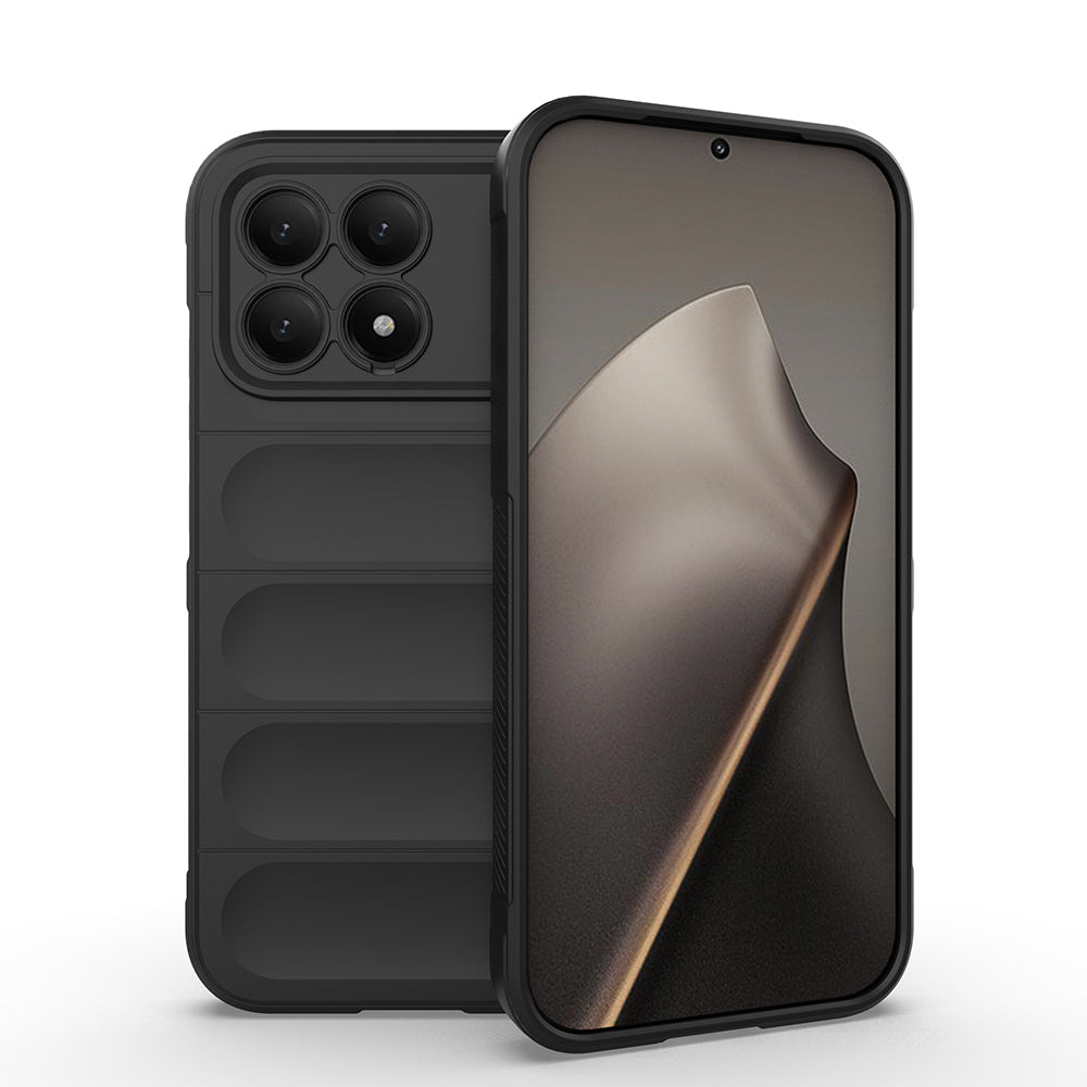 Xiaomi Poco F8 Pro Kılıf Esnek TPU Oyuklu Arka Yüzey Tasarımlı Zore Etnik Silikon Kapak Siyah