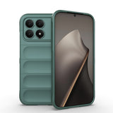Xiaomi Poco F8 Pro Kılıf Esnek TPU Oyuklu Arka Yüzey Tasarımlı Zore Etnik Silikon Kapak Koyu Yeşil