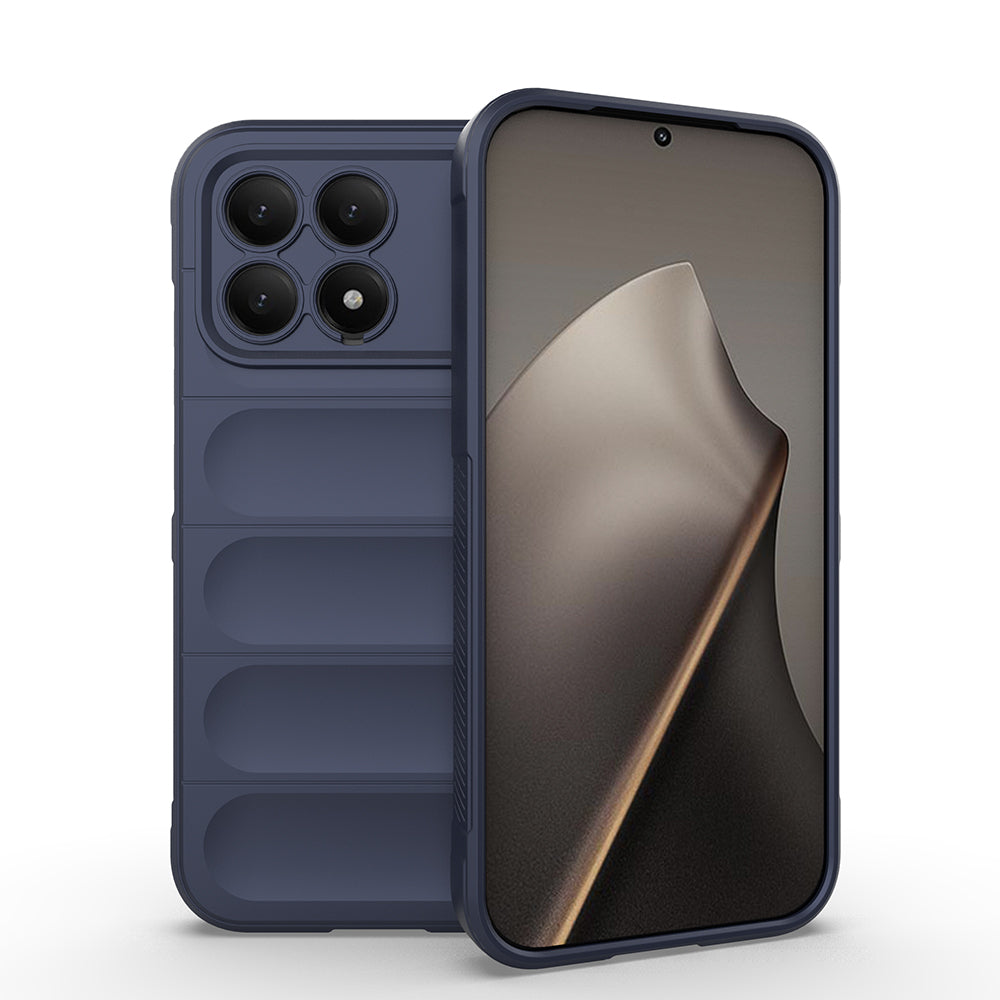 Xiaomi Poco F8 Pro Kılıf Esnek TPU Oyuklu Arka Yüzey Tasarımlı Zore Etnik Silikon Kapak Lacivert