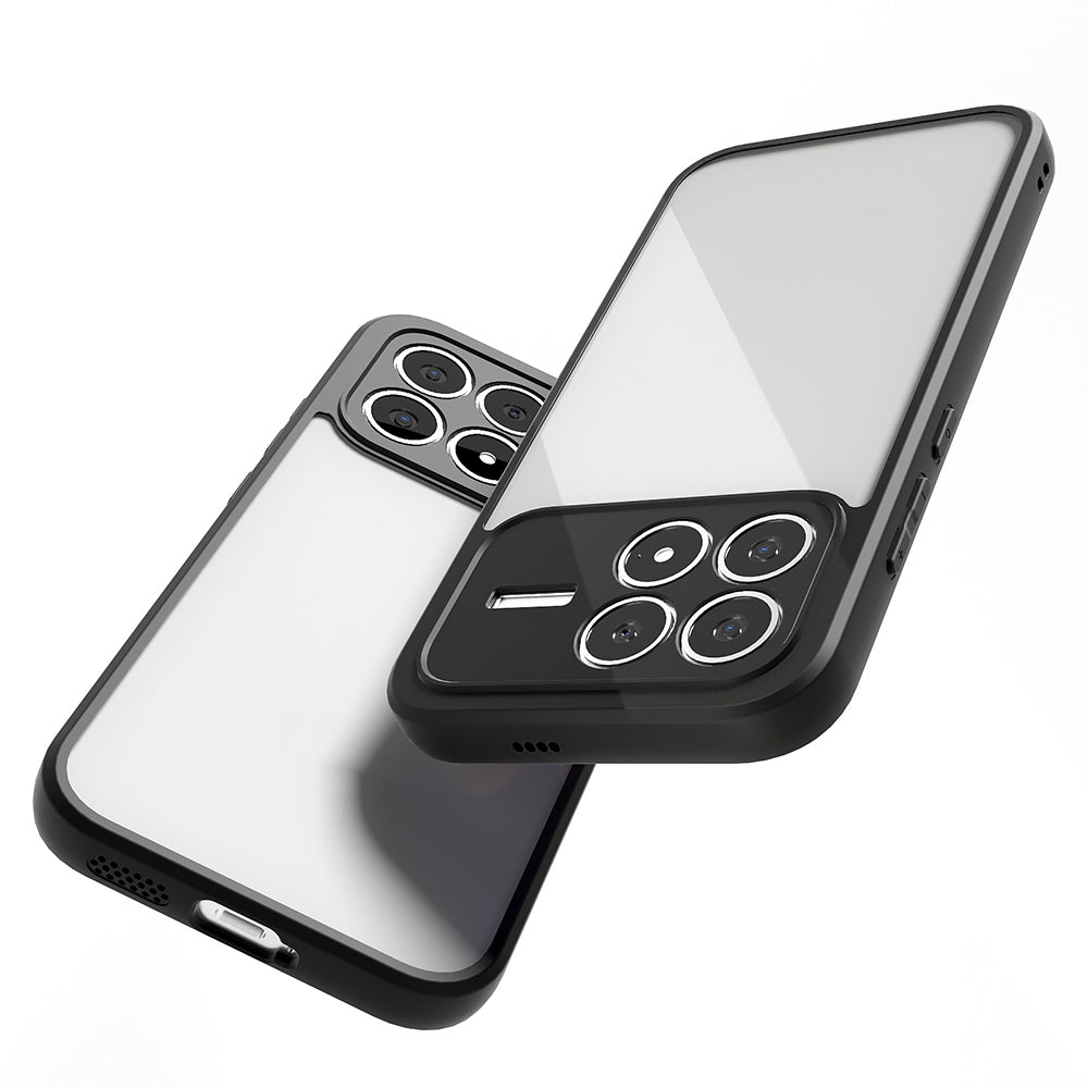Xiaomi Poco F8 Pro Kılıf Kamera Korumalı Şeffaf Arka Yüzey Zore New Roll Kapak Siyah