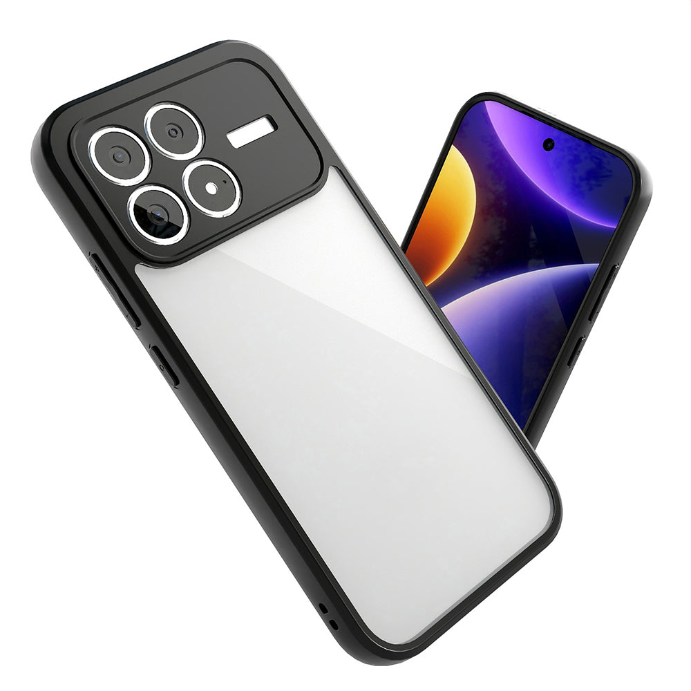 Xiaomi Poco F8 Pro Kılıf Kamera Korumalı Şeffaf Arka Yüzey Zore New Roll Kapak Siyah