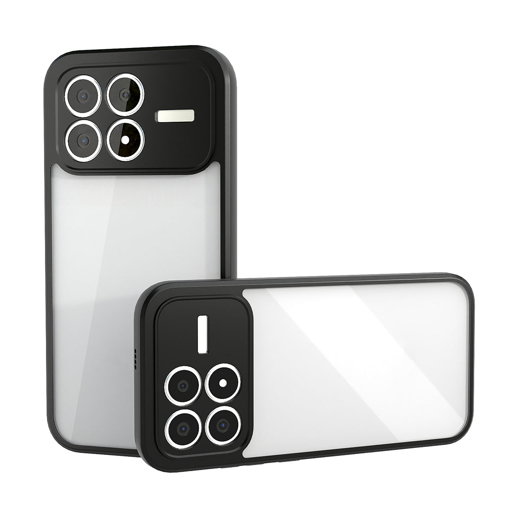 Xiaomi Poco F8 Pro Kılıf Kamera Korumalı Şeffaf Arka Yüzey Zore New Roll Kapak Siyah