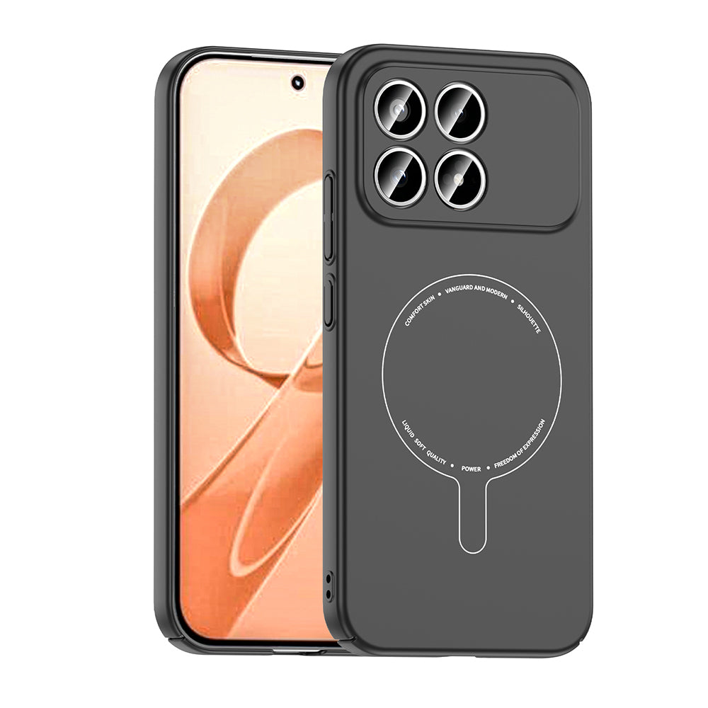 Xiaomi Poco F8 Pro Kılıf M-Safe Şarj Özellikli Kamera Korumalı Zore Elio Sert PC Kapak Siyah