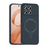 Xiaomi Poco F8 Pro Kılıf M-Safe Şarj Özellikli Kamera Korumalı Zore Elio Sert PC Kapak Lacivert