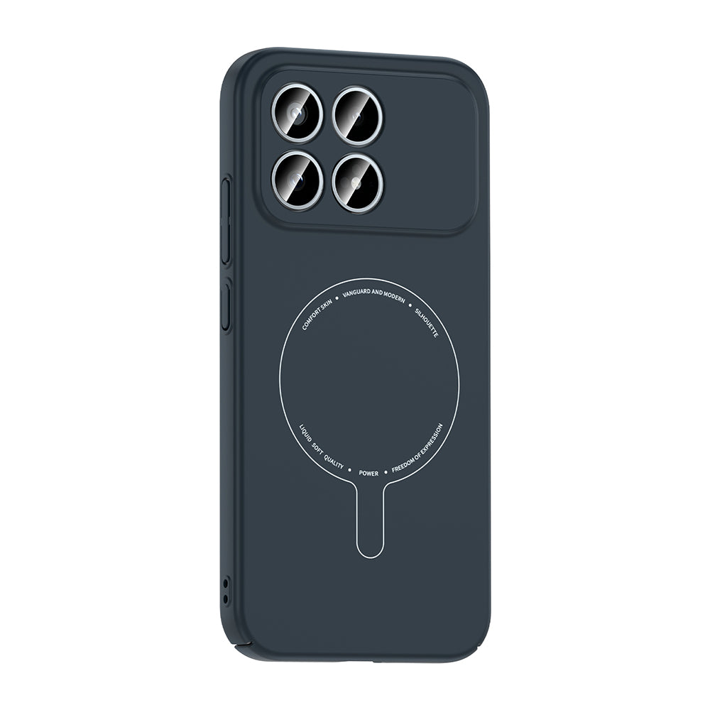 Xiaomi Poco F8 Pro Kılıf M-Safe Şarj Özellikli Kamera Korumalı Zore Elio Sert PC Kapak Lacivert
