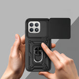 Xiaomi Poco F8 Pro Kılıf Magnetik Standlı Kamera Korumalı Zore Sürgülü Vega Kapak Siyah
