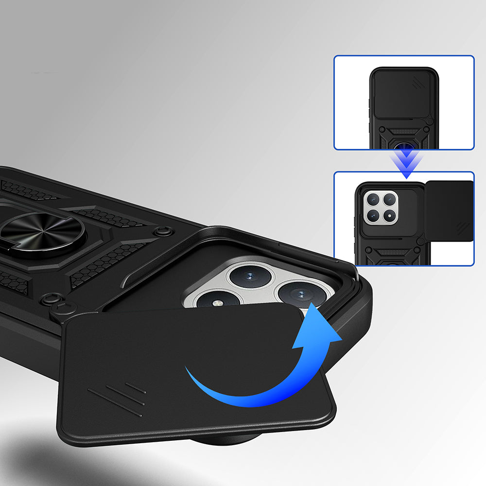Xiaomi Poco F8 Pro Kılıf Magnetik Standlı Kamera Korumalı Zore Sürgülü Vega Kapak Siyah