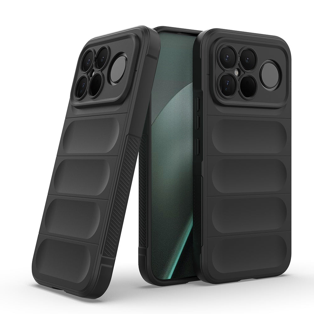 Xiaomi Poco F8 Ultra Kılıf Esnek TPU Oyuklu Arka Yüzey Tasarımlı Zore Etnik Silikon Kapak Siyah