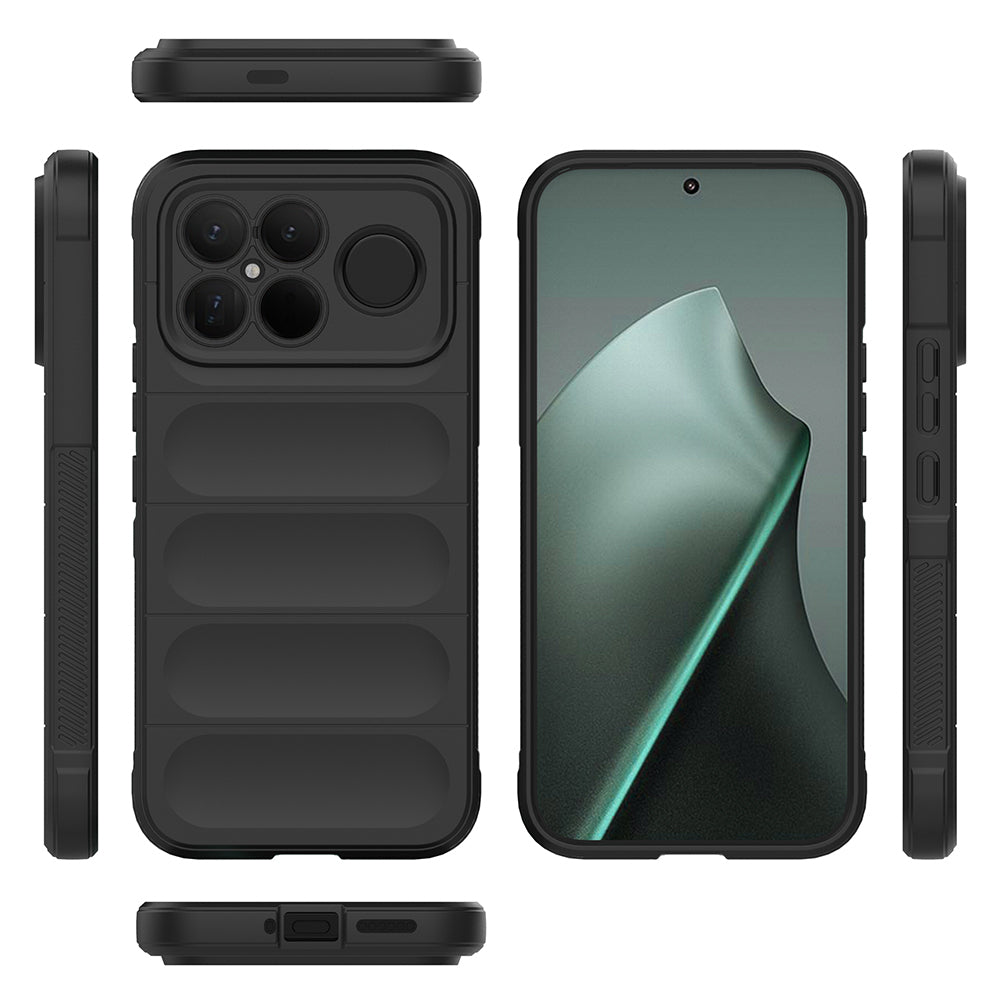 Xiaomi Poco F8 Ultra Kılıf Esnek TPU Oyuklu Arka Yüzey Tasarımlı Zore Etnik Silikon Kapak Koyu Yeşil