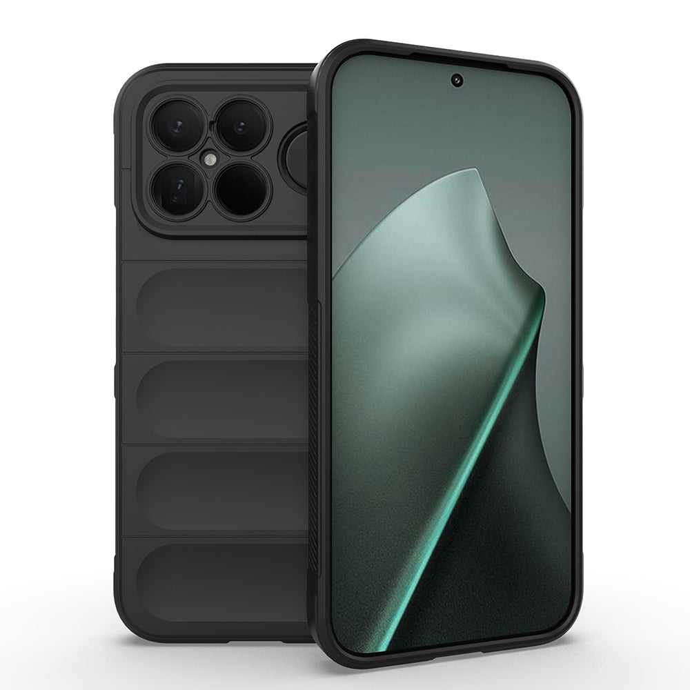 Xiaomi Poco F8 Ultra Kılıf Esnek TPU Oyuklu Arka Yüzey Tasarımlı Zore Etnik Silikon Kapak Siyah