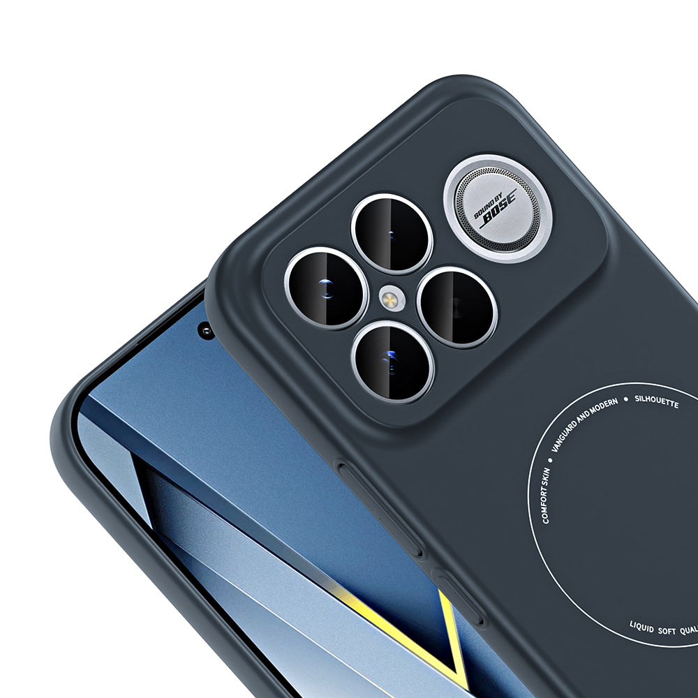 Xiaomi Poco F8 Ultra Kılıf M-Safe Şarj Özellikli Kamera Korumalı Zore Elio Sert PC Kapak Lacivert
