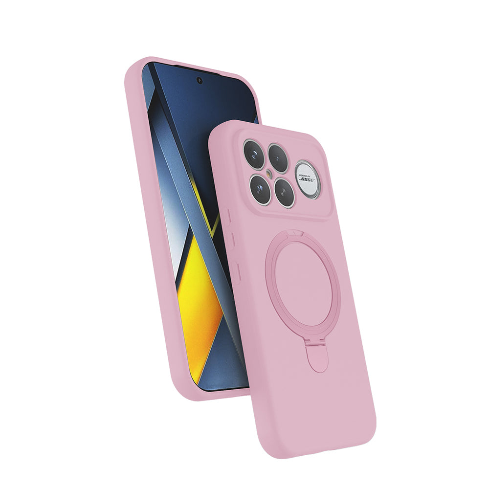 Xiaomi Poco F8 Ultra Kılıf M-safe Şarj Özellikli Standlı Samara Kapak Pembe