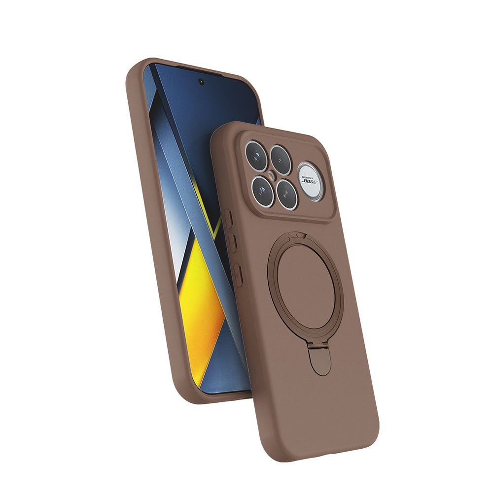 Xiaomi Poco F8 Ultra Kılıf M-safe Şarj Özellikli Standlı Zore Samara Kapak Desert Gold