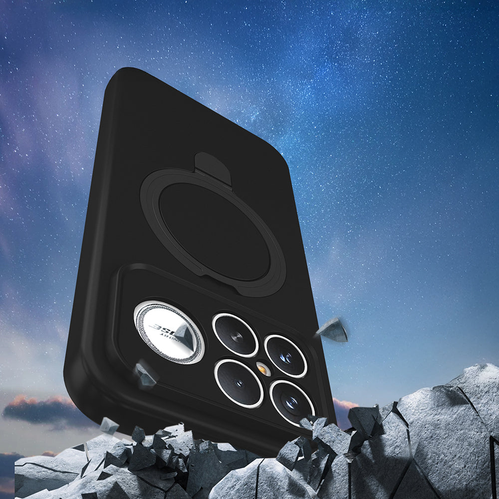 Xiaomi Poco F8 Ultra Kılıf M-safe Şarj Özellikli Standlı Zore Samara Kapak Siyah