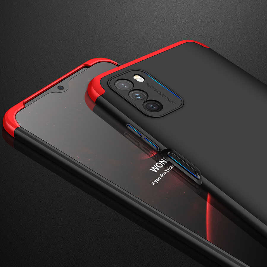 Xiaomi Poco M3 Kılıf Zore Ays Kapak Siyah-Mavi