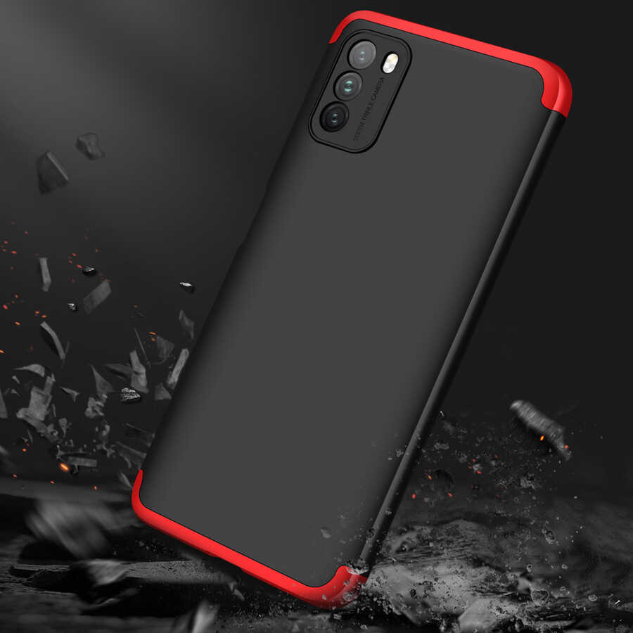 Xiaomi Poco M3 Kılıf Zore Ays Kapak Siyah-Gri