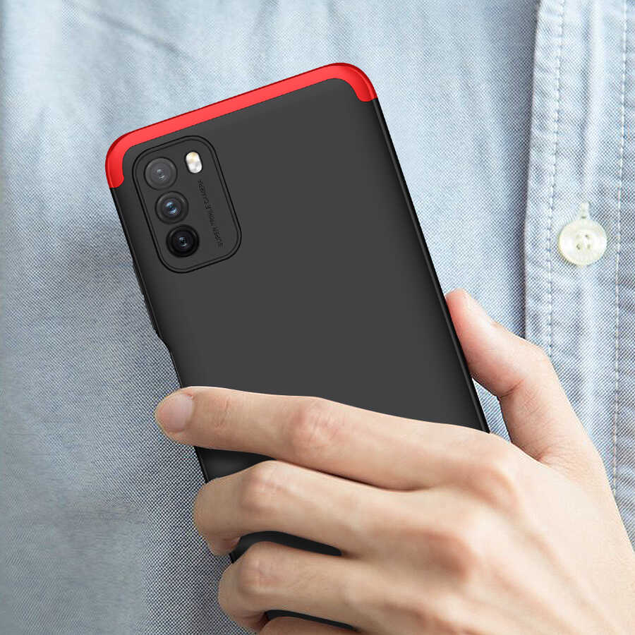 Xiaomi Poco M3 Kılıf Zore Ays Kapak Siyah-Gri