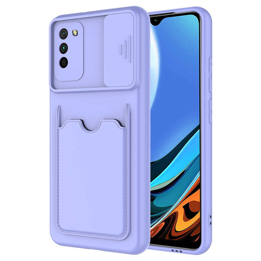 Xiaomi Poco M3 Kılıf Zore Kartix Kapak Koyu Mor