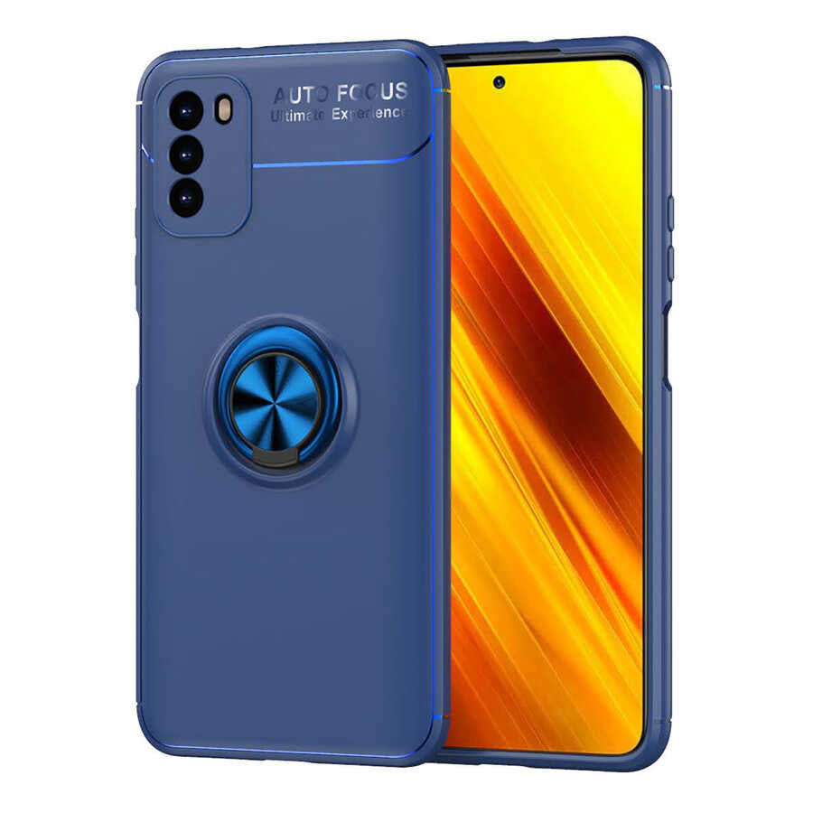 Xiaomi Poco M3 Kılıf Zore Ravel Silikon Kapak Mavi