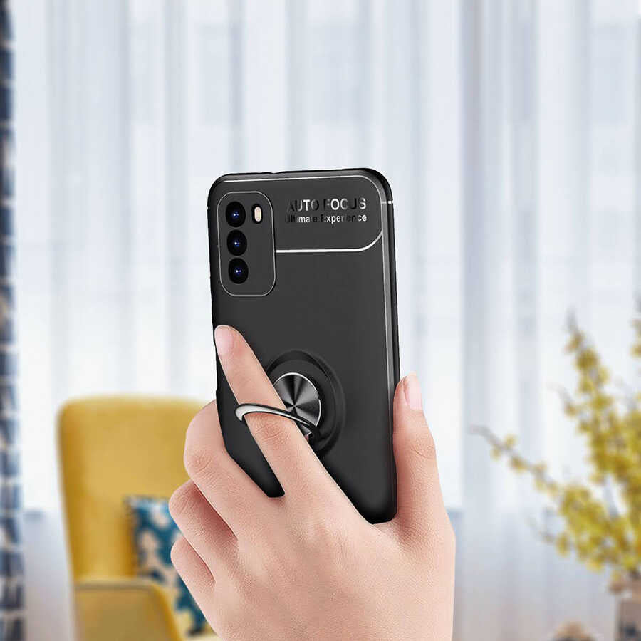 Xiaomi Poco M3 Kılıf Zore Ravel Silikon Kapak Siyah-Rose Gold