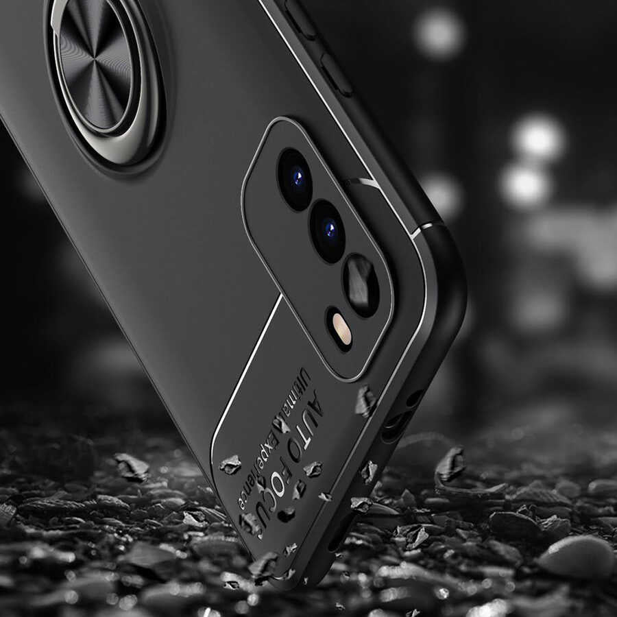 Xiaomi Poco M3 Kılıf Zore Ravel Silikon Kapak Siyah-Kırmızı