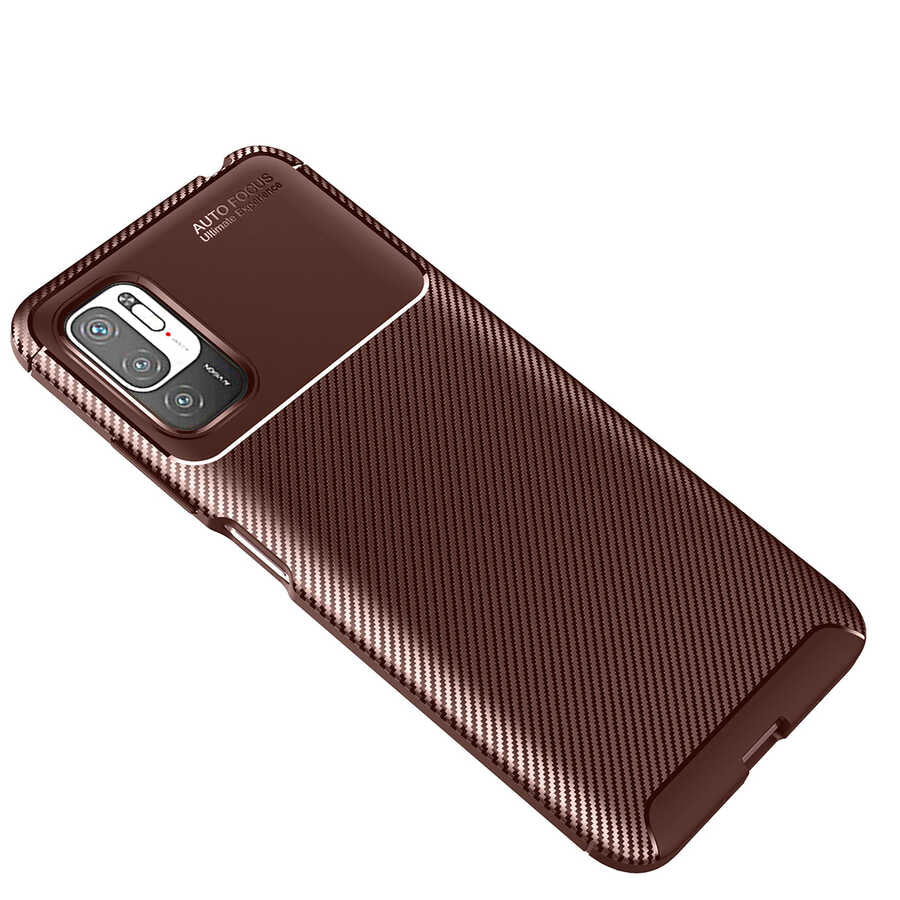 Xiaomi Poco M3 Pro Kılıf Zore Negro Silikon Kapak Kahverengi
