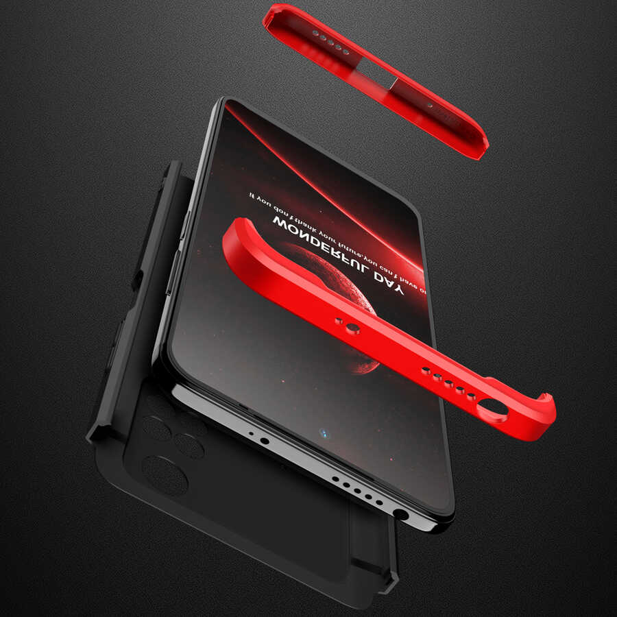 Xiaomi Poco M4 Pro 4G Kılıf Zore Ays Kapak Siyah-Kırmızı
