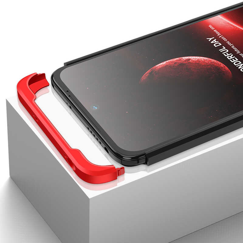 Xiaomi Poco M4 Pro 4G Kılıf Zore Ays Kapak Siyah-Kırmızı
