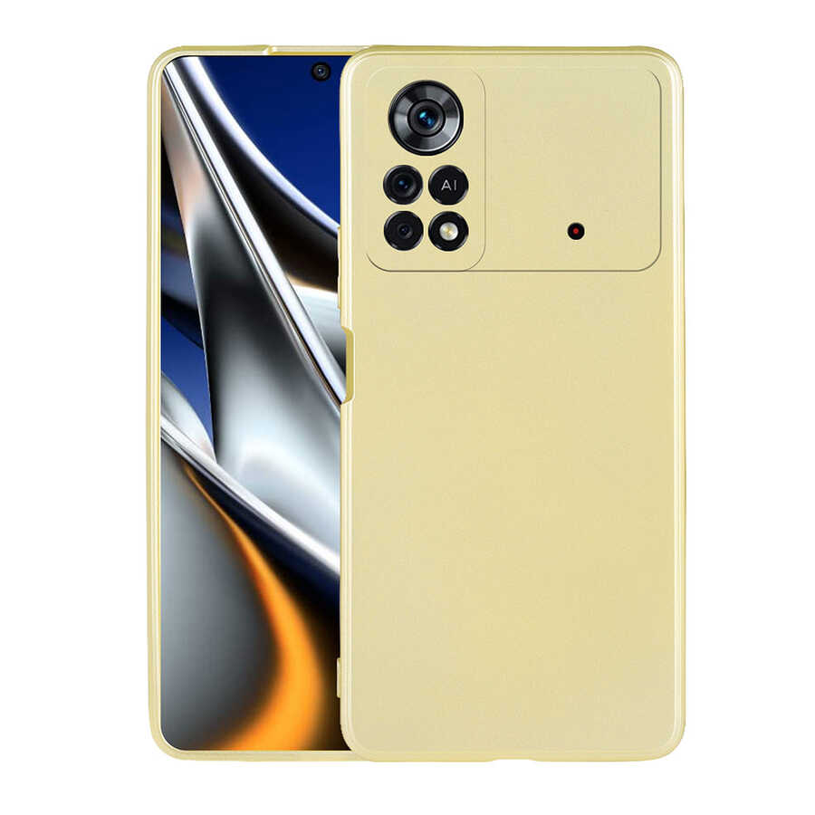 Xiaomi Poco M4 Pro 4G Kılıf Zore Premier Silikon Kapak Gold
