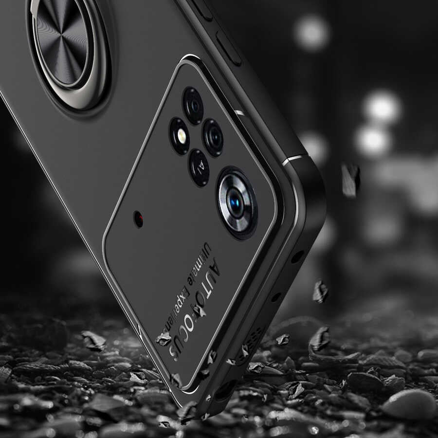 Xiaomi Poco M4 Pro 4G Kılıf Zore Ravel Silikon Kapak Siyah-Rose Gold